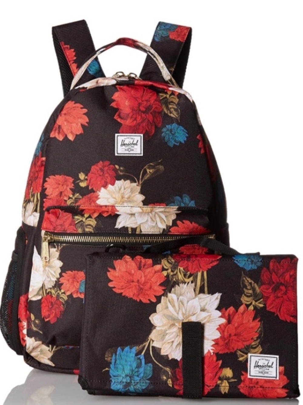 Herschel Supply Company Black Floral Backpack / Diaper Bag